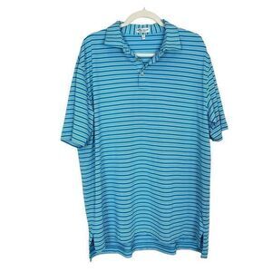 Peter millar men’s performance polo striped blue XL